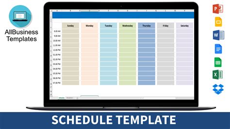 business schedule template