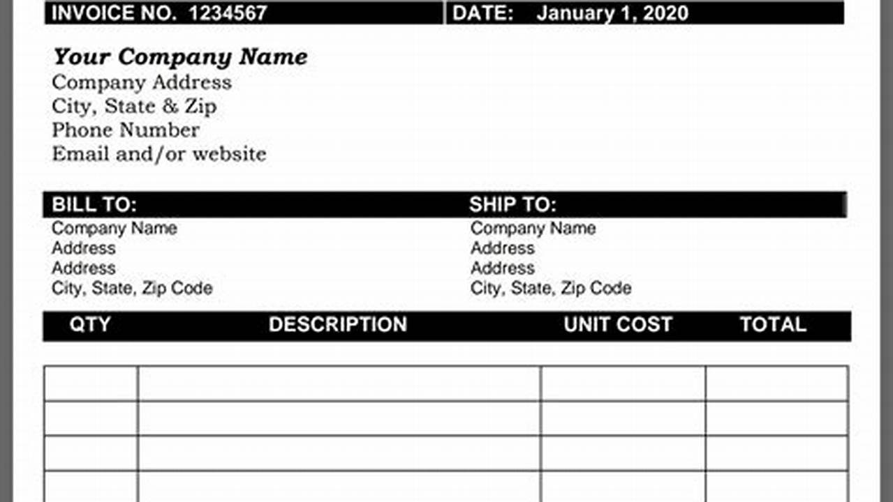 Business Stock Invoice Template: A Comprehensive Guide