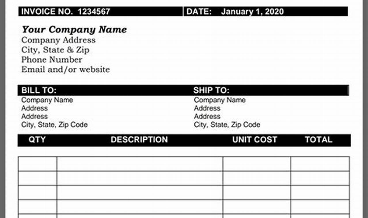 Business Stock Invoice Template: A Comprehensive Guide