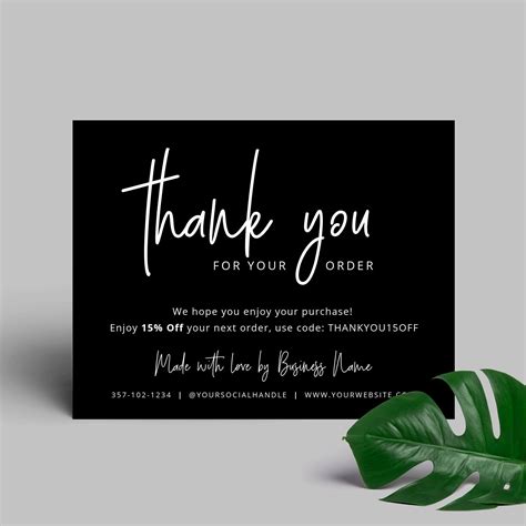 Business Thank You Card Template Word Cards Design Templates