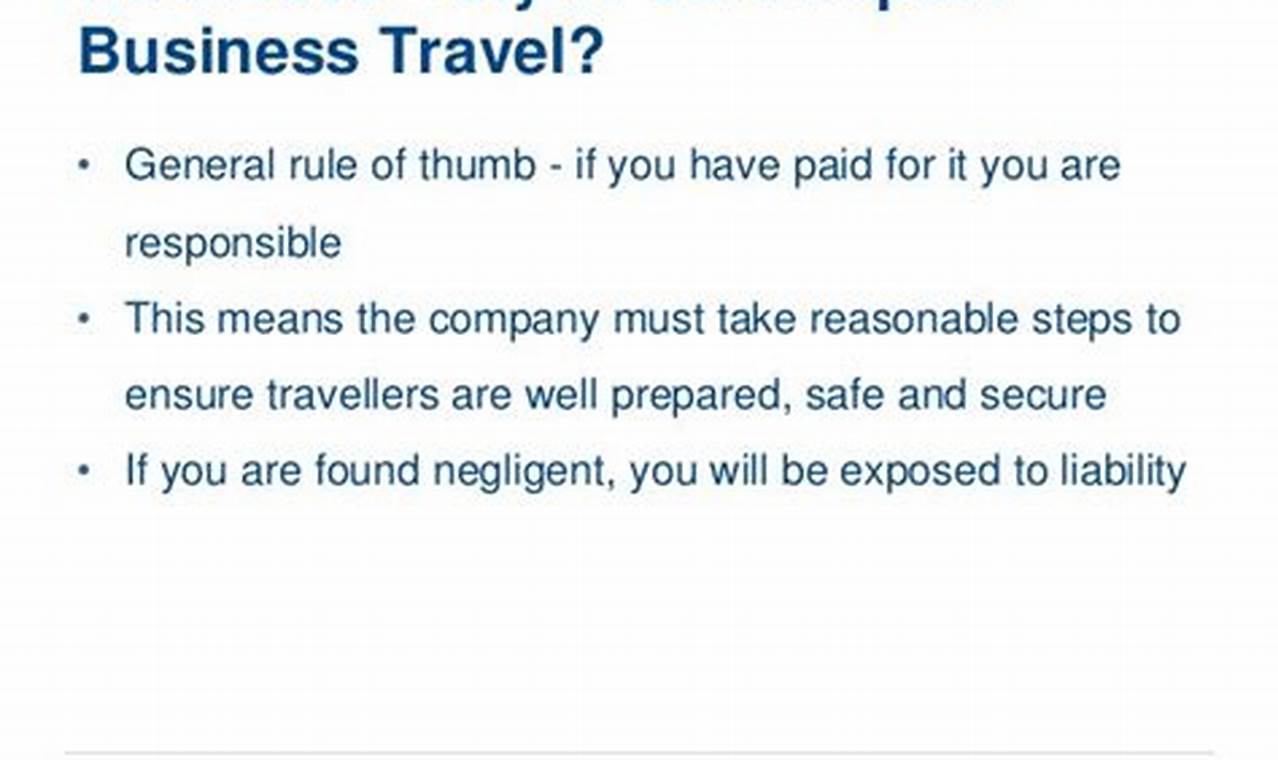 business travel duty of care