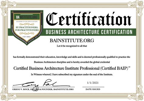business architecture certification