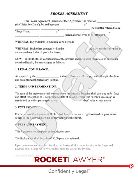 business broker agreement template