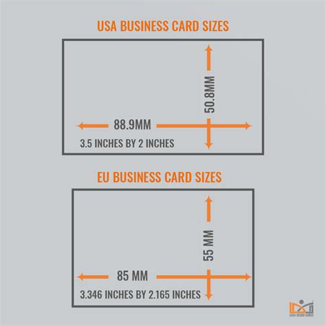 business card size us