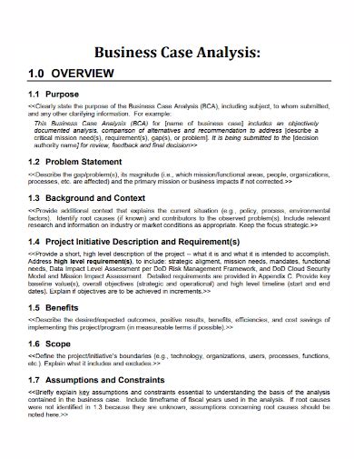 business case problem statement examples