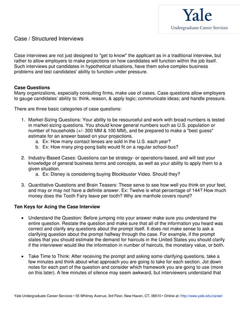 business case study examples for interview