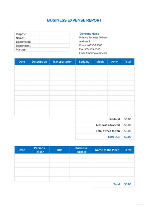 Business Expense Report Template in Microsoft Word, Excel, Apple Pages