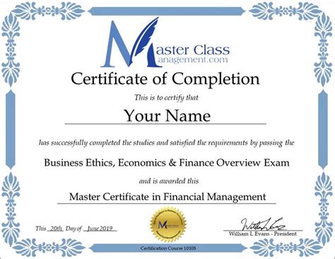 business finance certificate degree