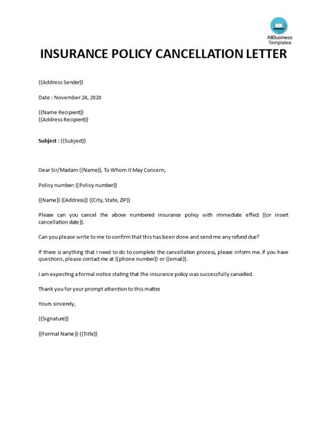 business insurance contract cancellation