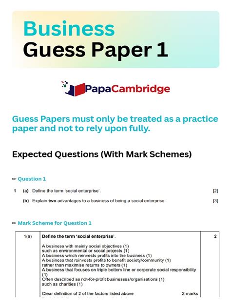 Business Paper 1 Example