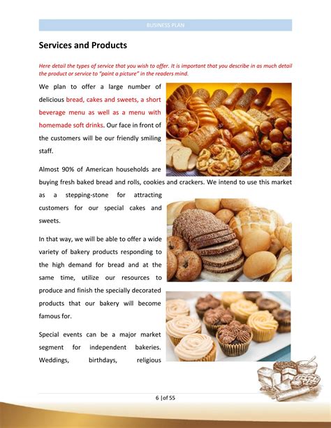 business plans sample for bakery