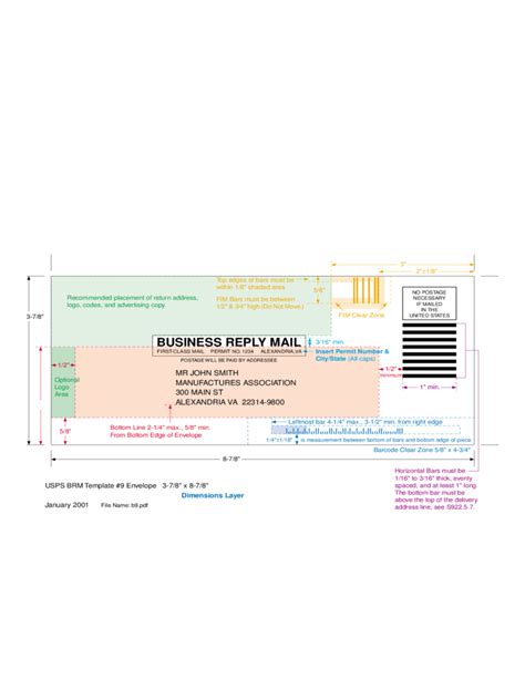 Business Reply Mail Envelope Template