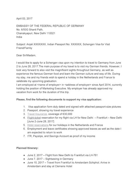 business schengen visa cover letter sample