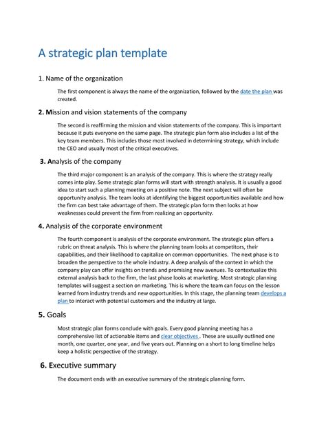 business strategy outline example