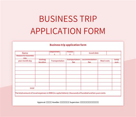 Business Trip Application Template