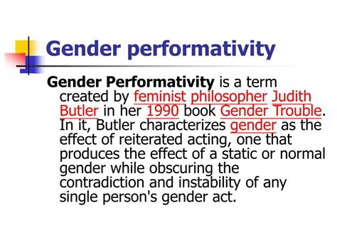 butler's gender performativity theory