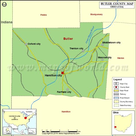 Butler County Map Ohio