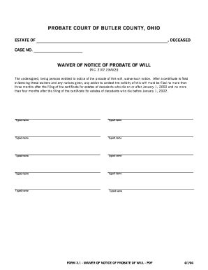 butler county ohio probate forms