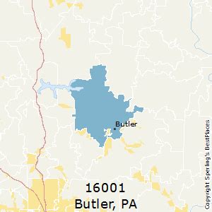 butler pa zip code 16001