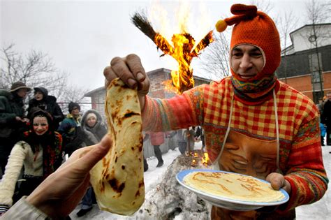 Russia celebrates the last day of Butter Week by burning an effigy doll