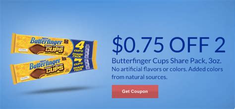 Rite Aid 0.75/2 Butterfinger Cups Share Pack Store Coupon (First