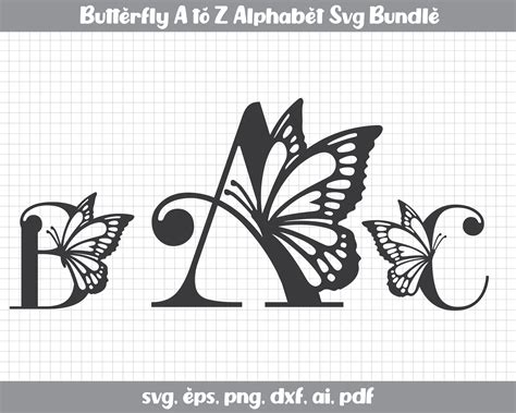 Butterfly Monogram Split Butterfly Monogram SVG Cricut Cut Etsy