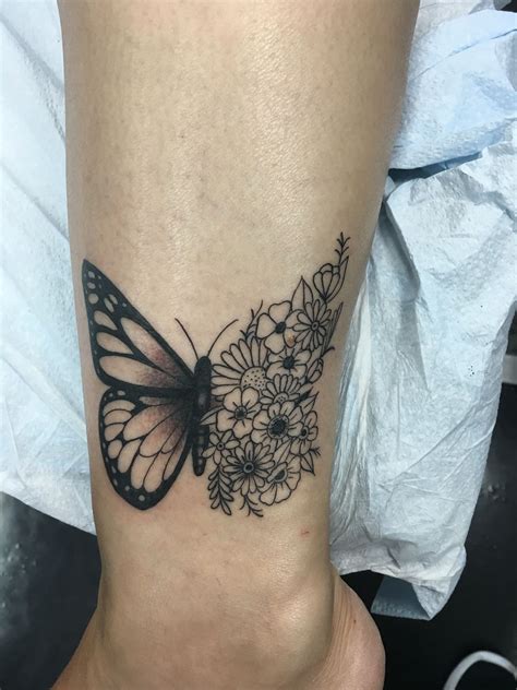 Famous Butterfly On Flower Tattoo Designs References
