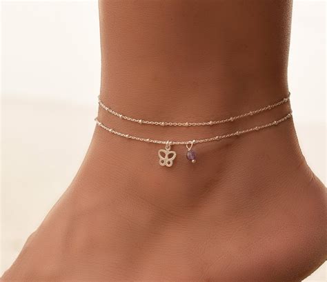 Butterfly Anklet Silver
