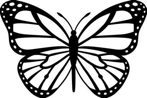 butterfly drawings black and white clip art