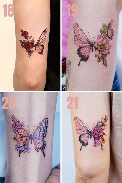 Innovative Butterfly Half Flower Tattoo Designs 2023
