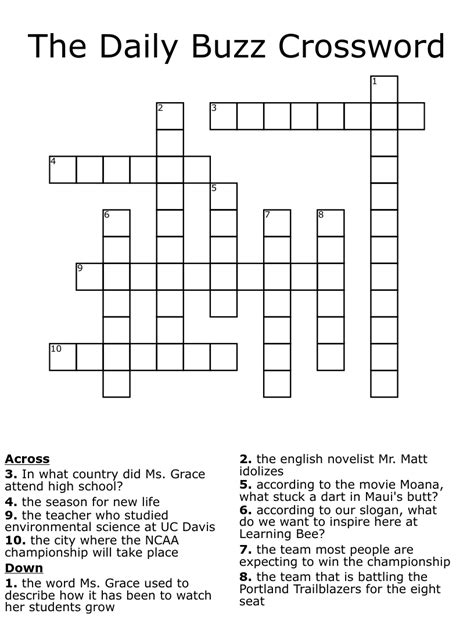 buzz crossword puzzle clue
