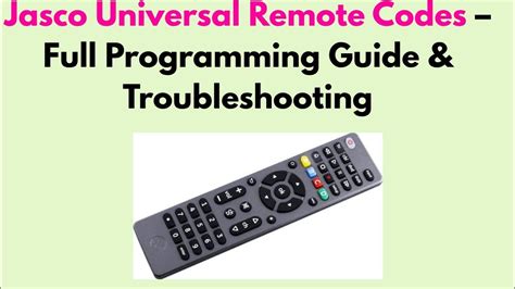 Universal Remote Instruction Manual Jasco Products