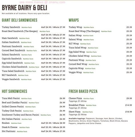 byrne dairy menu auburn ny