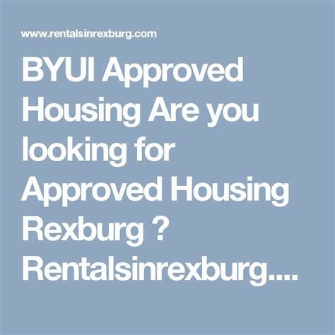 byui approved housing guidebook