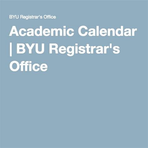 byui calendar