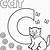 c is for cat coloring page