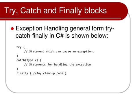 C# Catch Exception Check Type