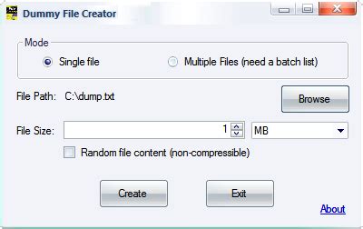C# Create Dummy File