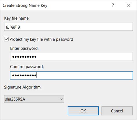 C# Create Strong Name Key File