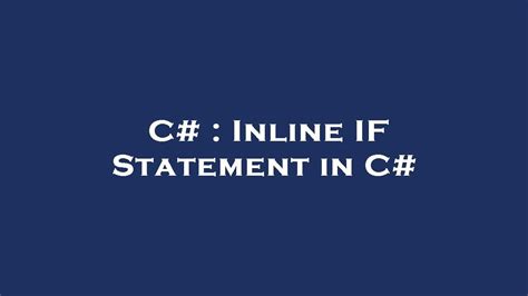 c# inline if