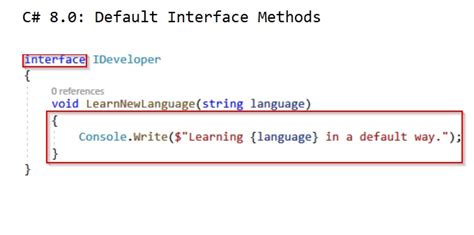 C# Interface Default Implementation Property
