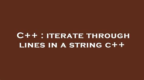 C# Iterate Through Lines In String