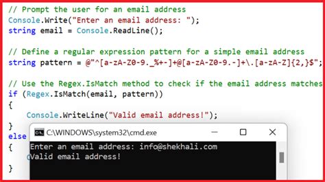 c# regex check valid email address