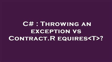 C# Throw Exception Or Return Error Code
