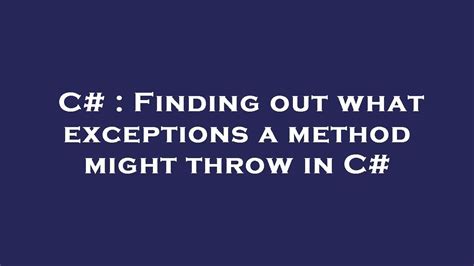 C# Throw List Of Exceptions