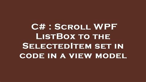 C# Wpf Textbox Scroll Bar