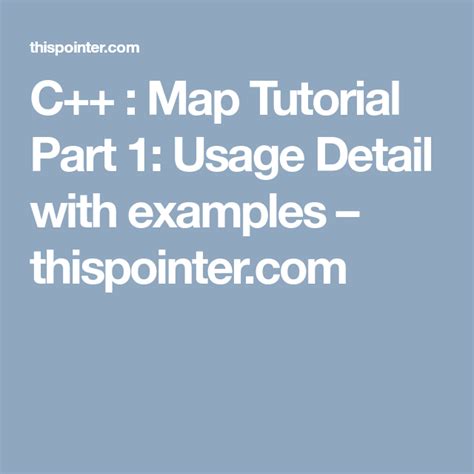 C++ Map Usage Example
