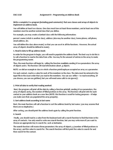 C++ Address Book Program Code