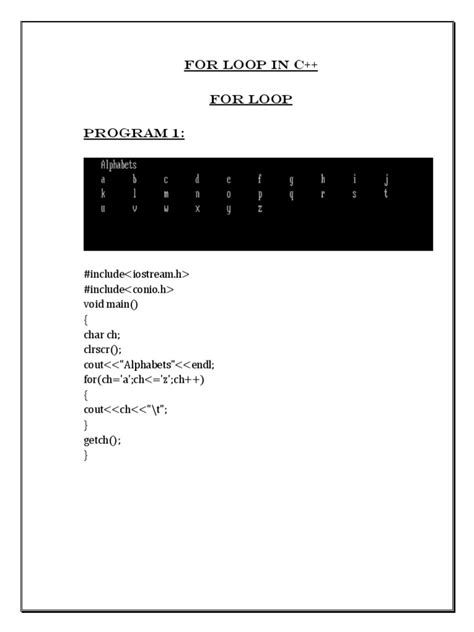 c++ programming loops examples pdf