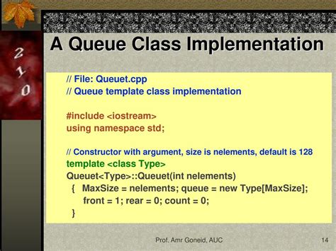 C++ Queue Class Implementation